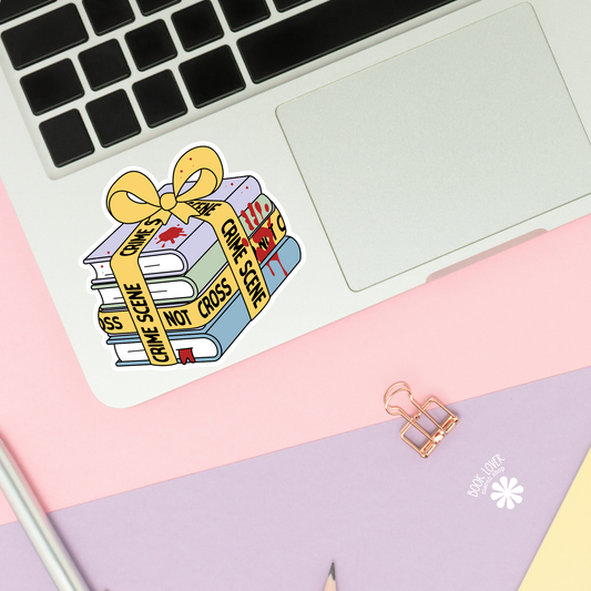 Crime scene books sticker