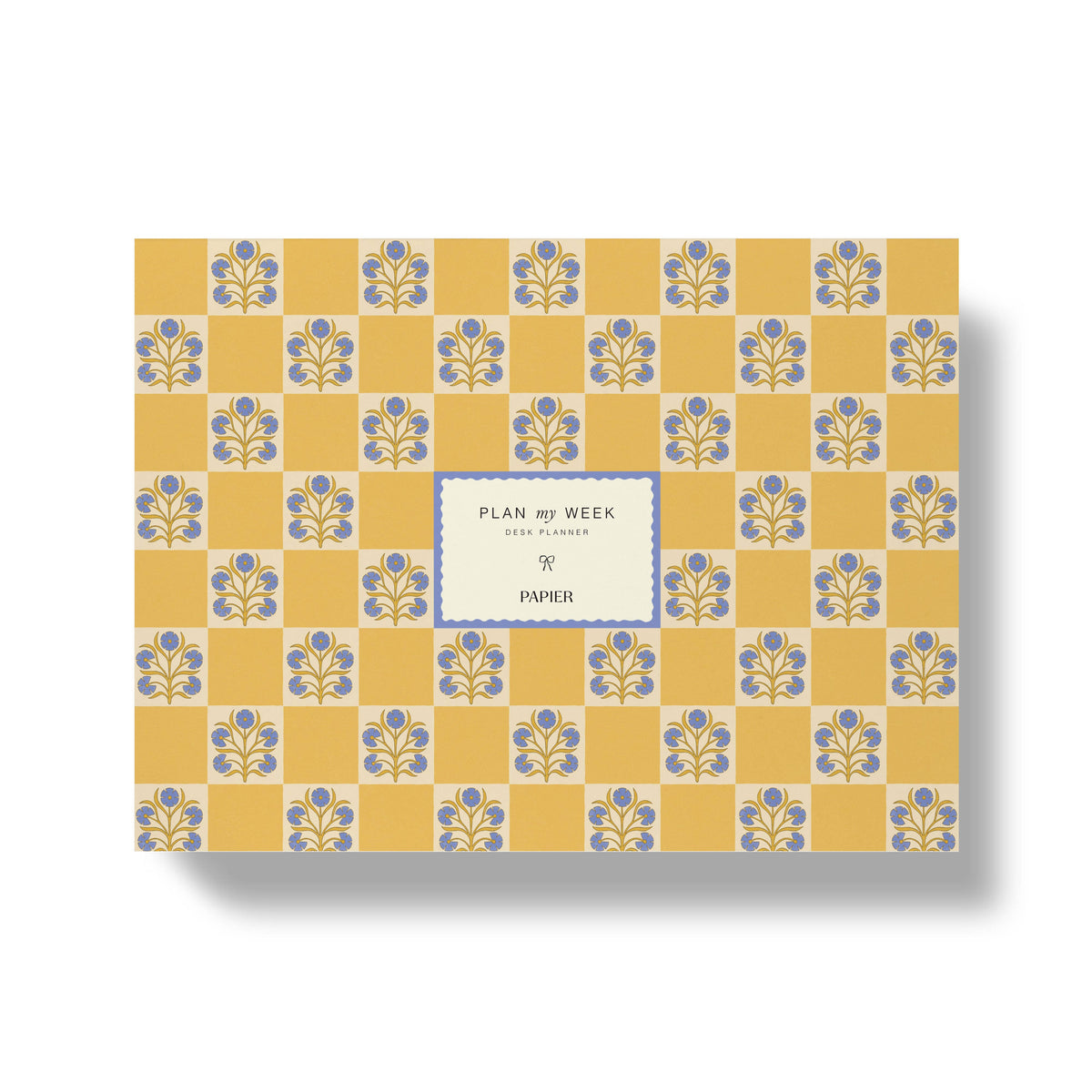 Weekly desk planner, undated -  floral checkerboard (coming soon)