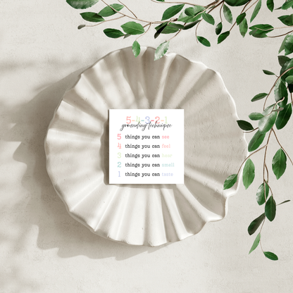 5-4-3-2-1 grounding technique: 50 sheet post-it note notepad