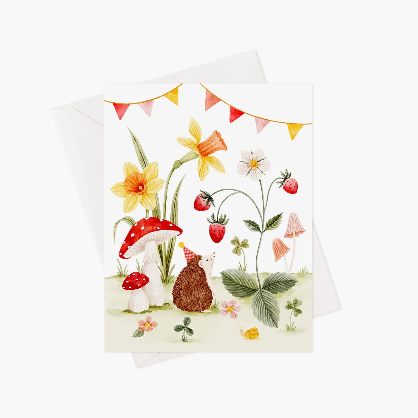 Happy birthday hedgehog greeting card