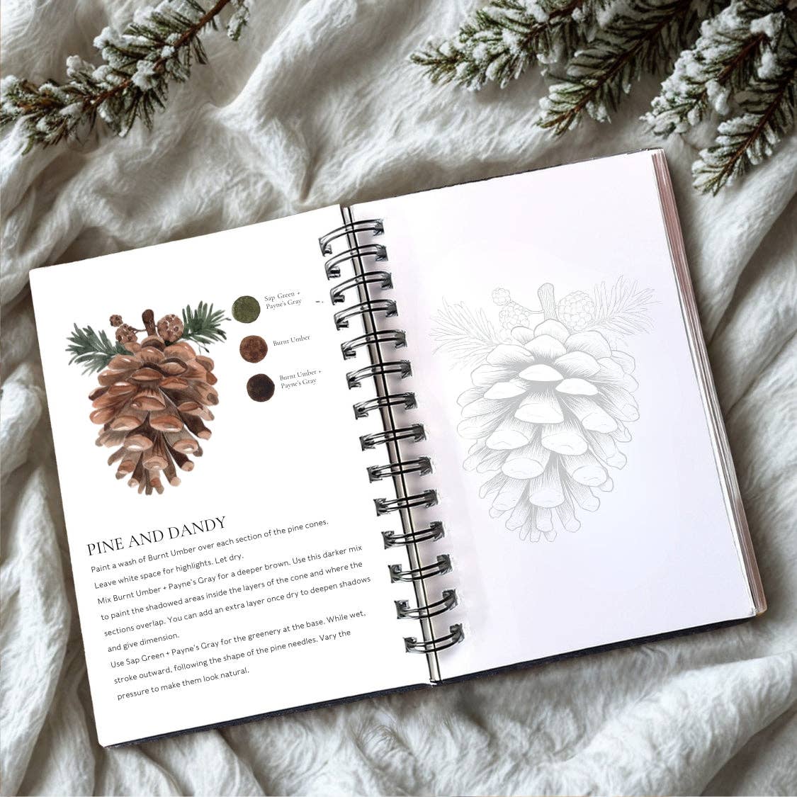 Winter glow watercolor workbook