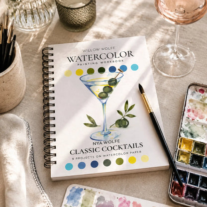 Classic cocktails watercolor workbook