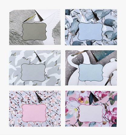 Vintage crane origami snail mail set