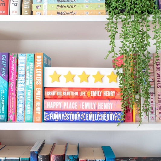 Star rating shelf decor