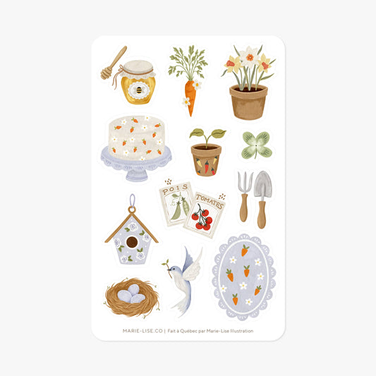 In the garden sticker sheet