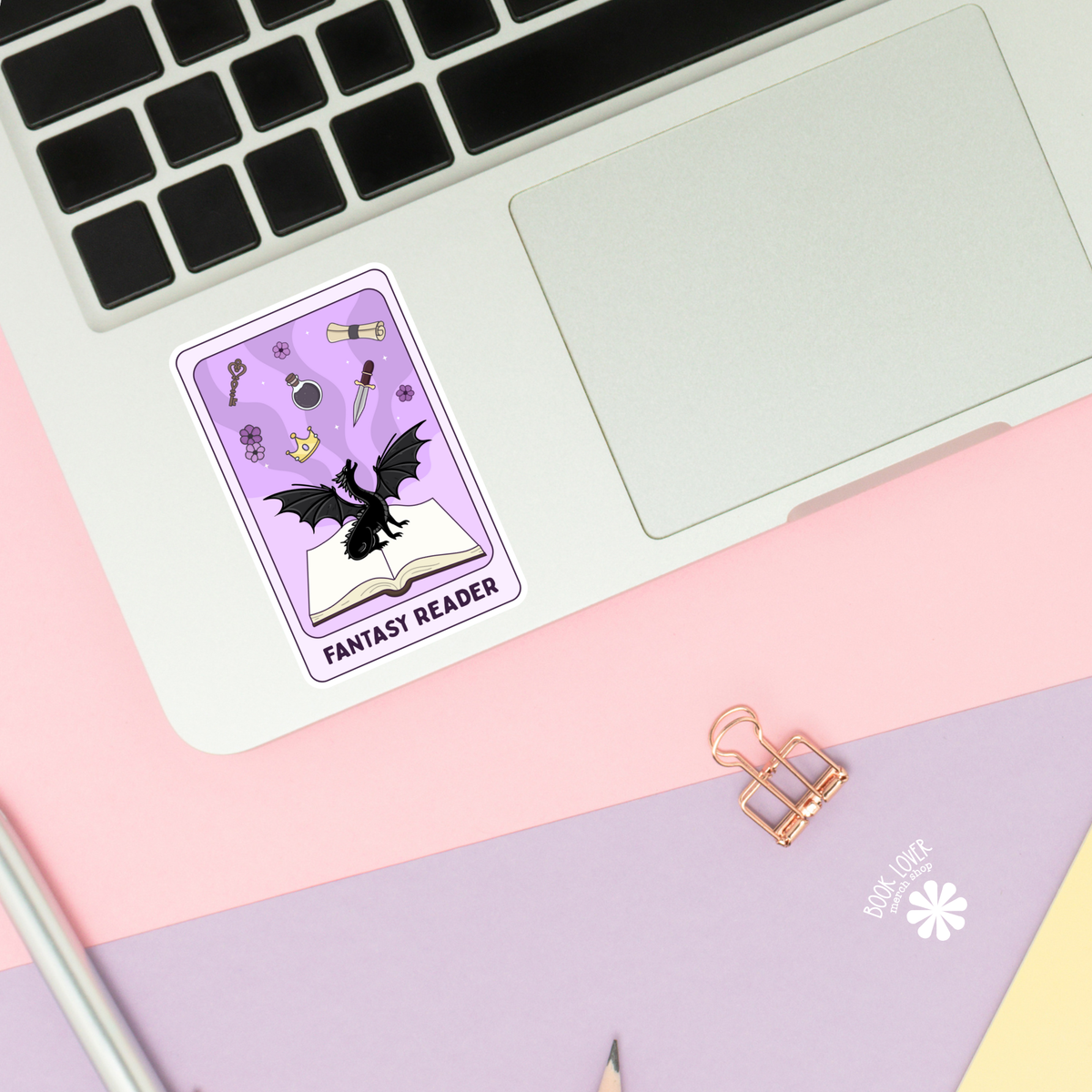 Fantasy reader tarot sticker