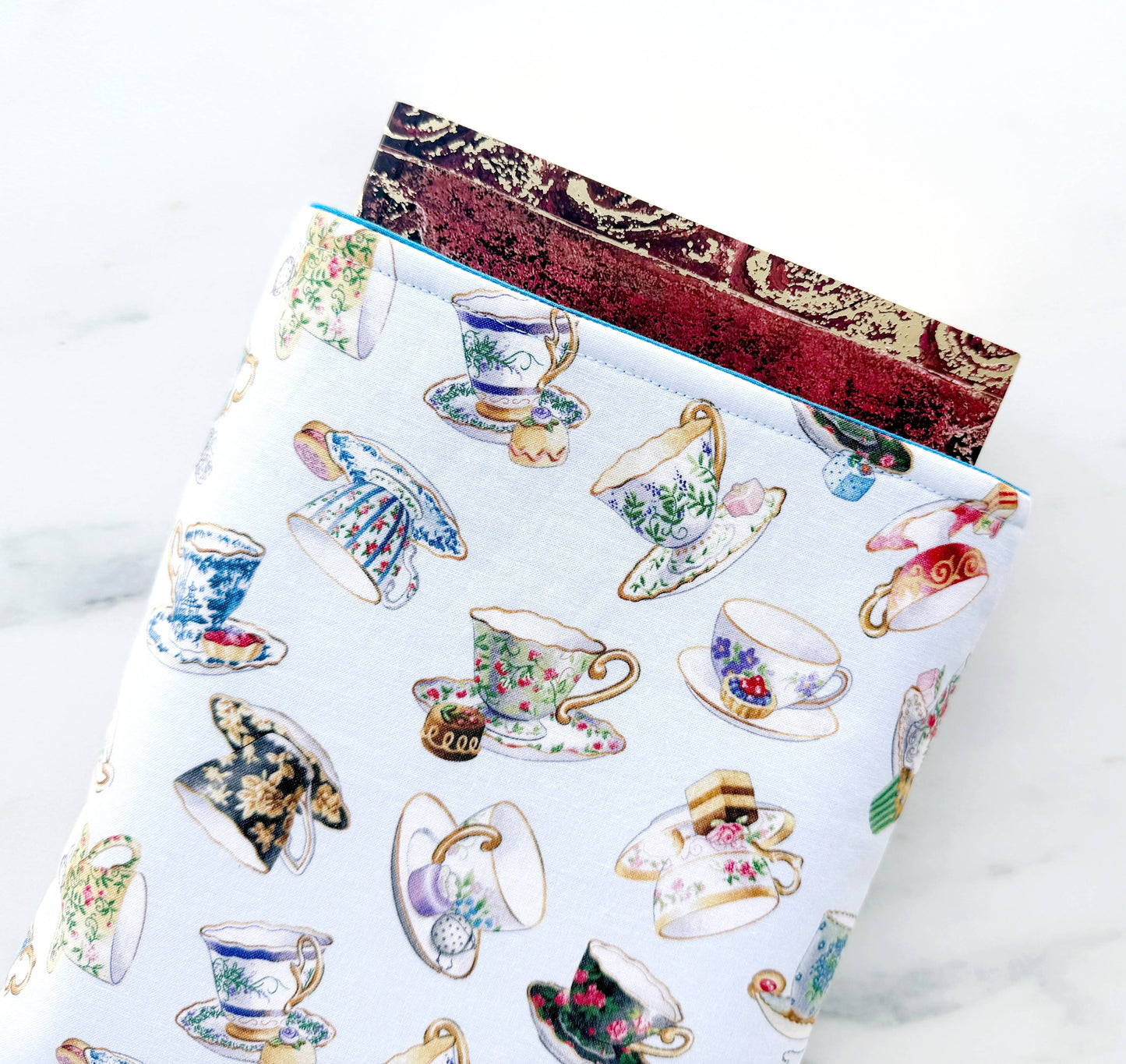 Fancy tea time padded book sleeve