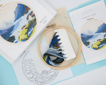 Waterton Lakes DIY embroidery kit