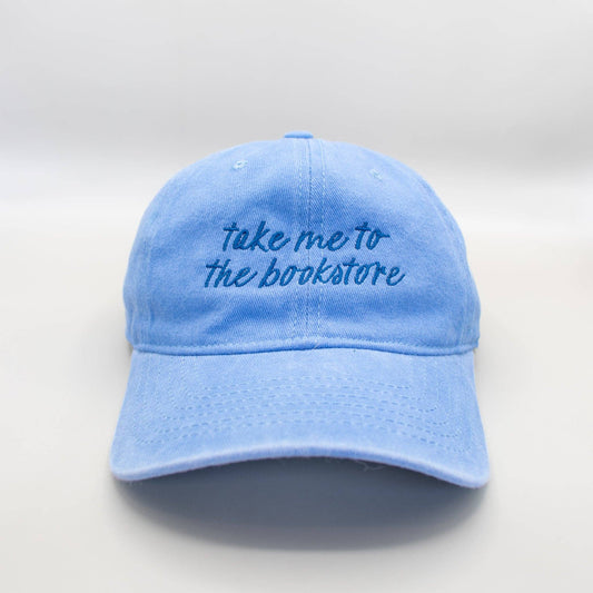 Take me to the bookstore embroidered baseball cap