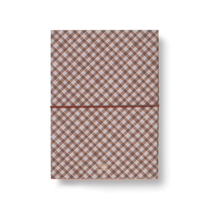 Fabric lined notebook, A5 softcover - petals & plaid (coming soon)