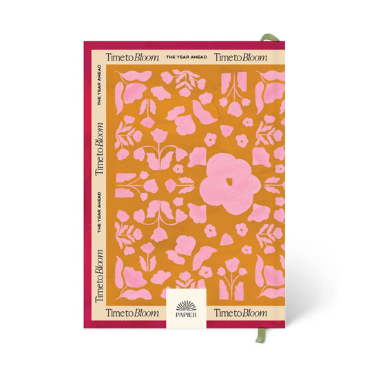 Daily planner, undated, A5 hardcover - time to bloom
