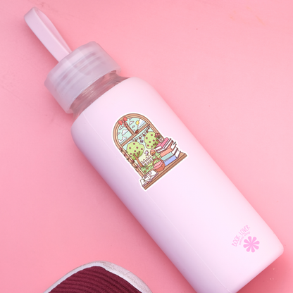 Bookish spring window sticker