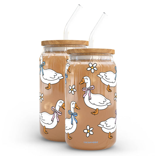 Silly goose 16oz glass tumbler