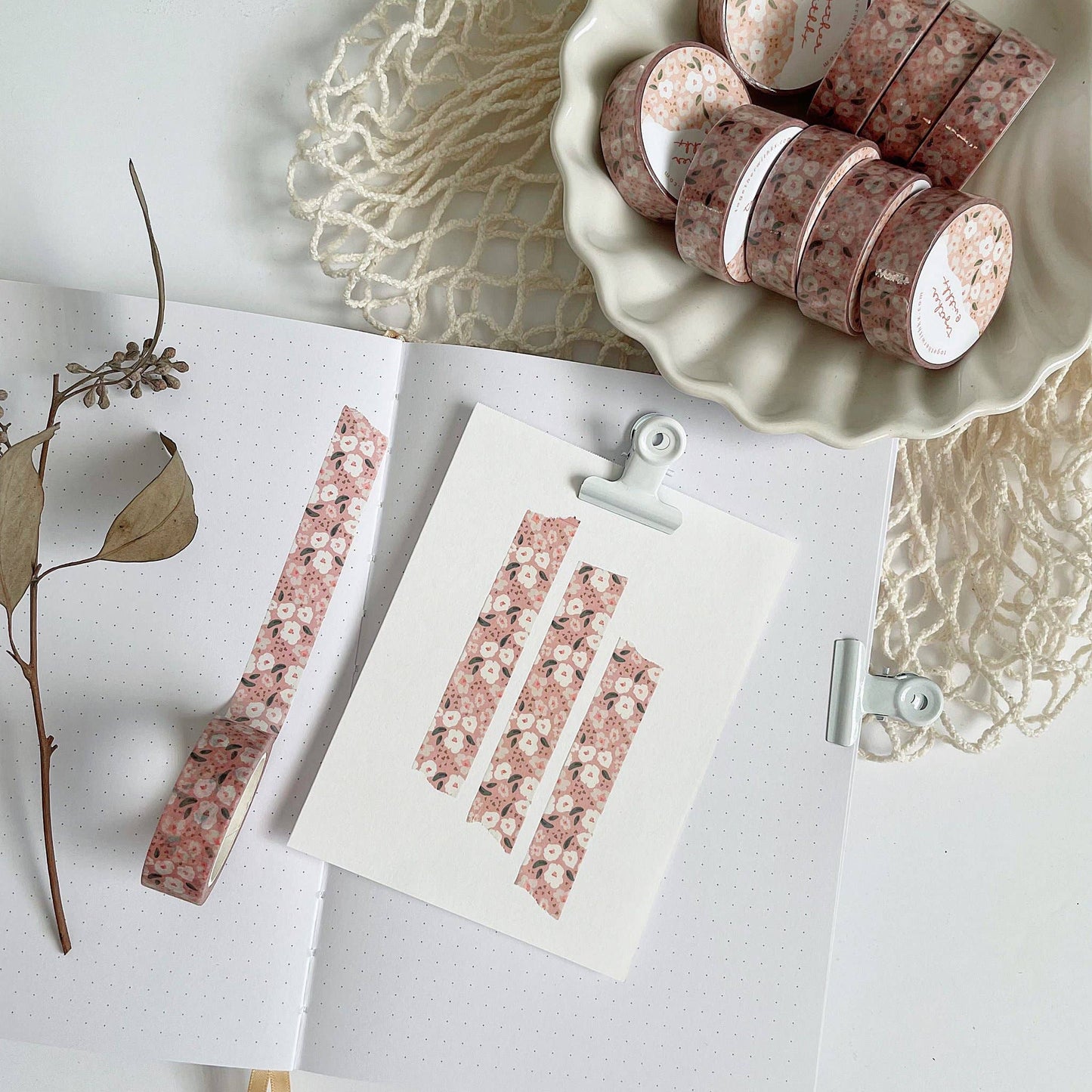 Summer bloom pink 15mm washi tape