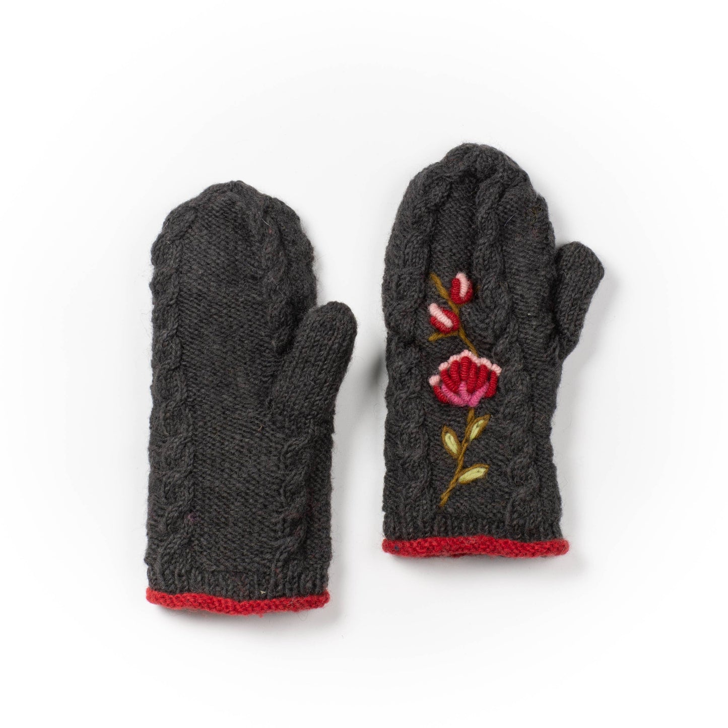Blooms embroidered reading mitts