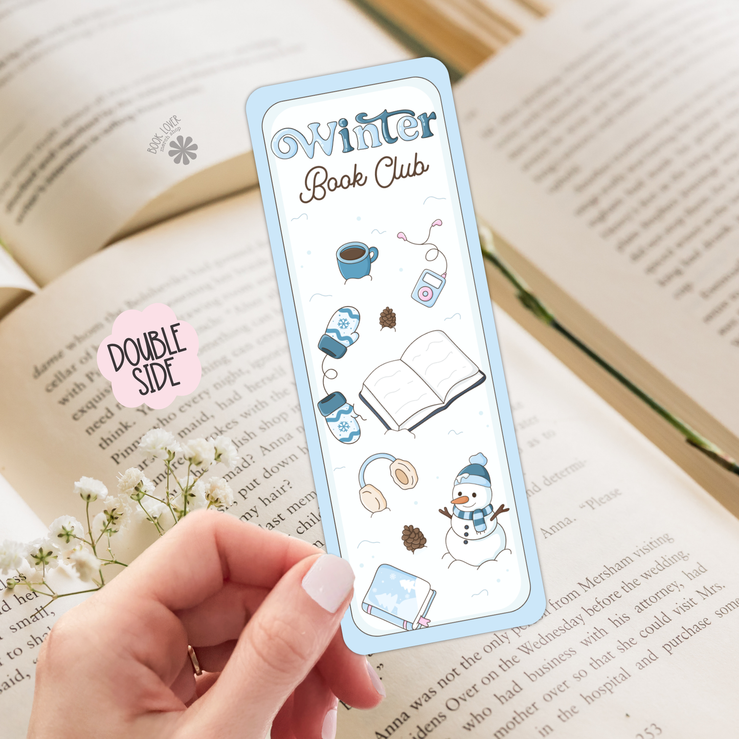 Winter book club bookmark