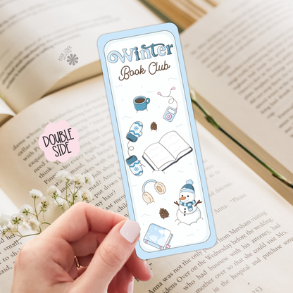 Winter book club bookmark