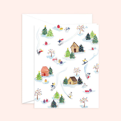 Mountain village greeting card