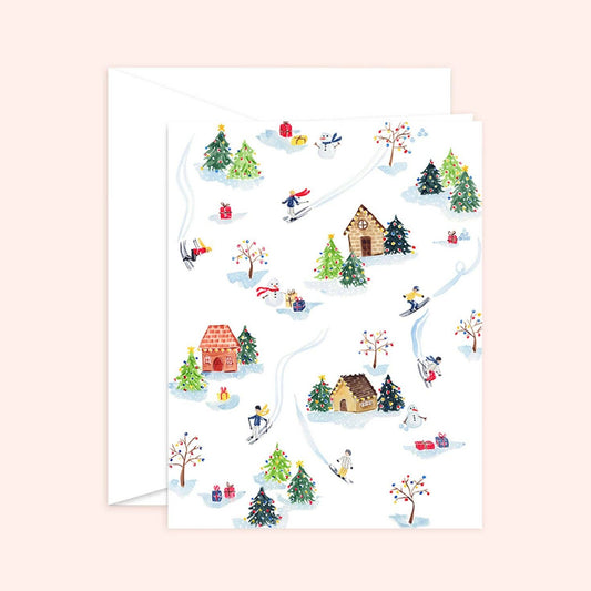 Mountain village greeting card