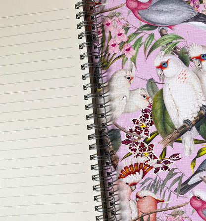 Cockatoo spiral notebook – hardcover lined journal