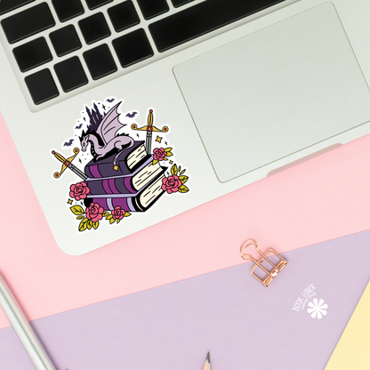 Fantasy pile of books sticker