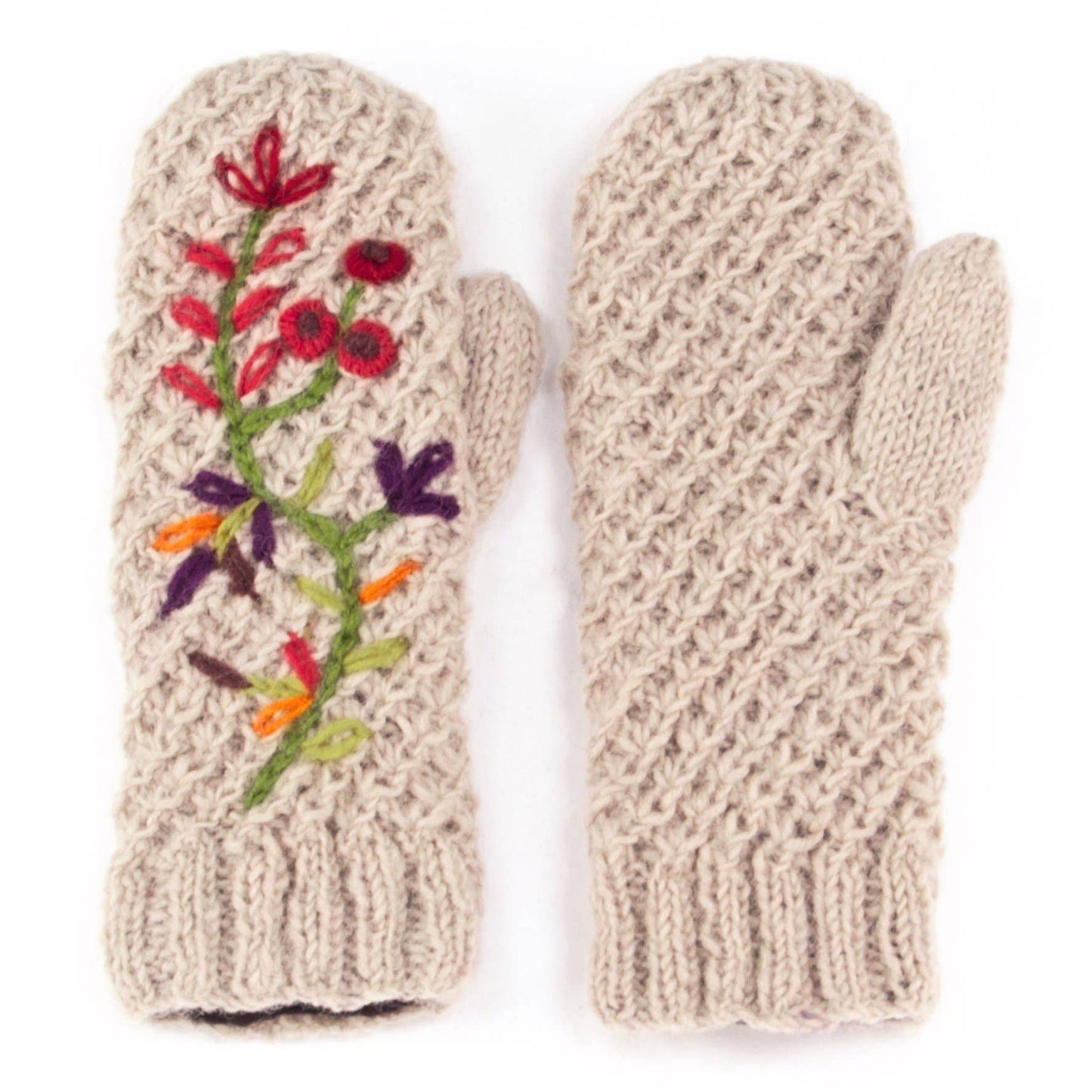 Naomi embroidered reading mitts