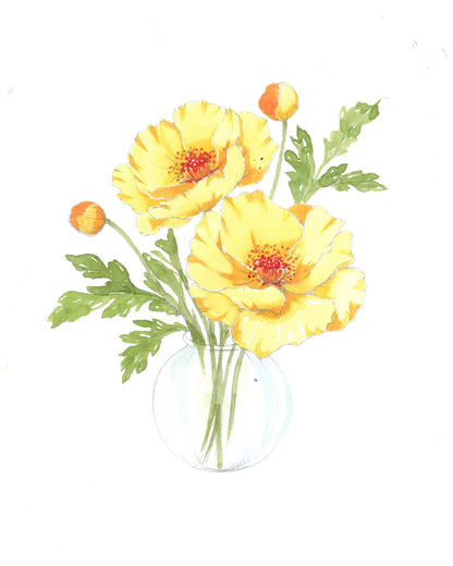 Bold flowers watercolour workbook