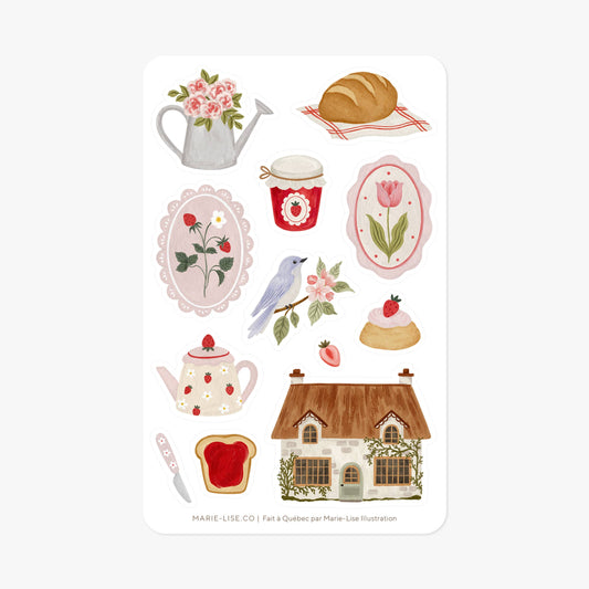 Countryside breakfast sticker sheet