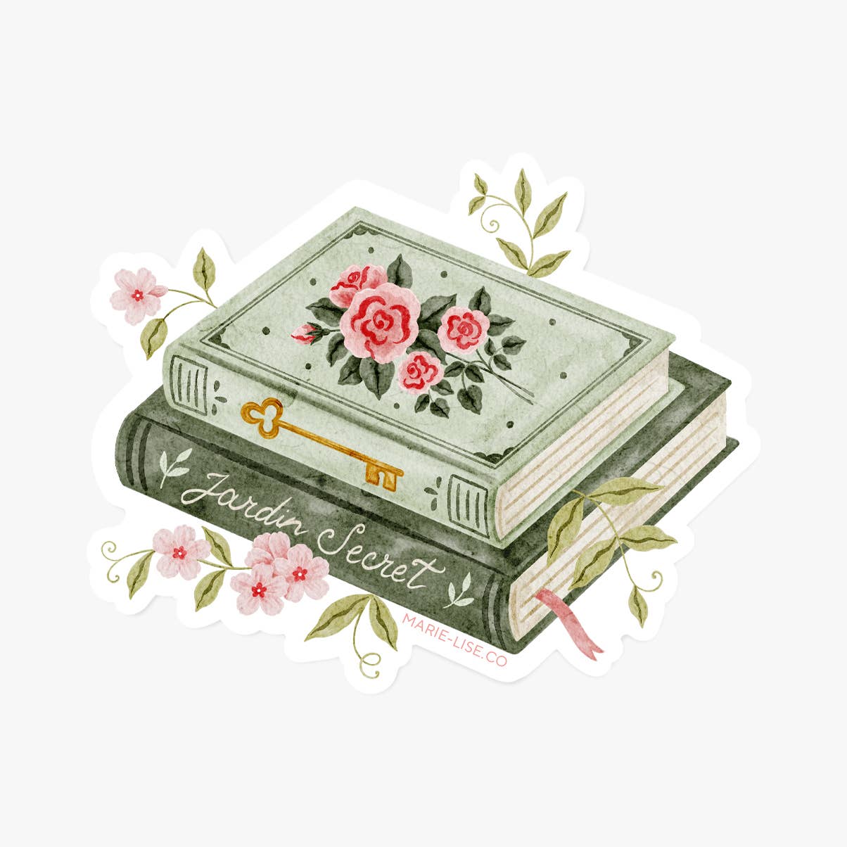 Floral books sticker