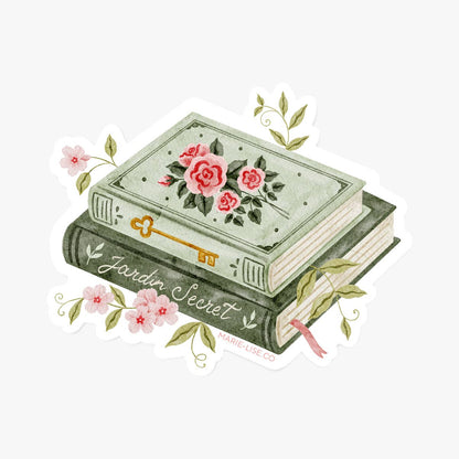 Floral books sticker