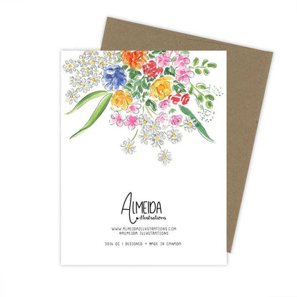 Wild flower thank you greeting card