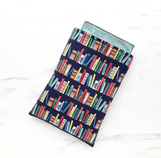 Library shelves padded book sleeve