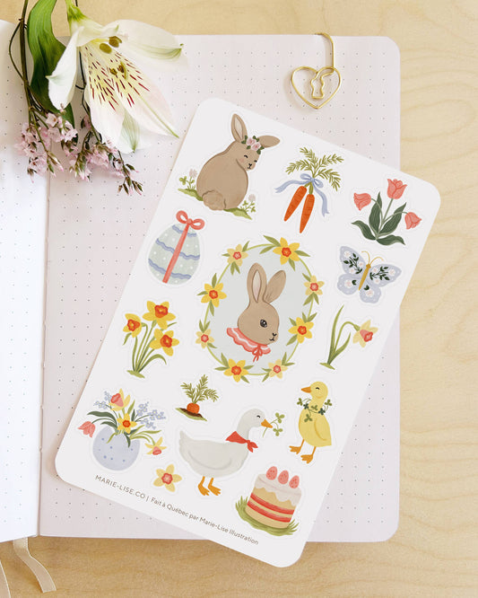 Floral Easter sticker sheet