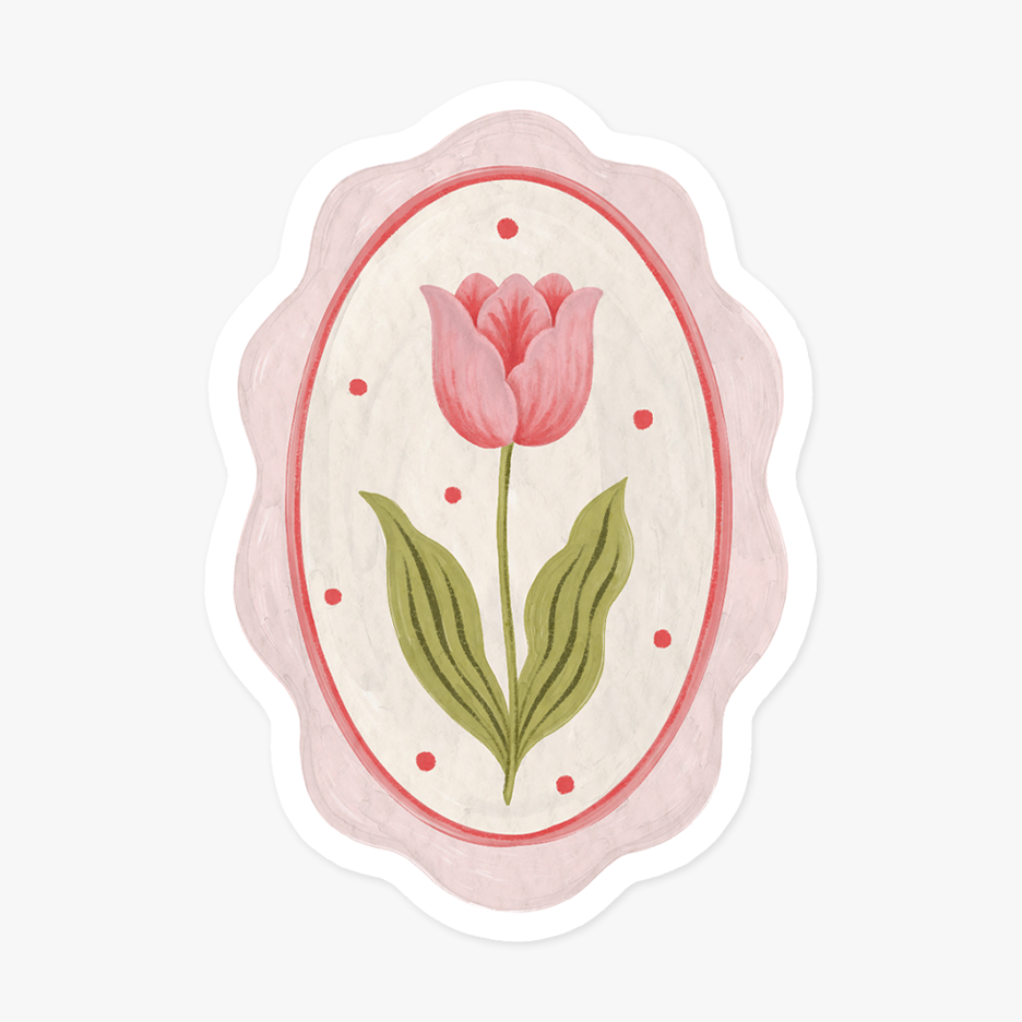 Vintage tulip sticker