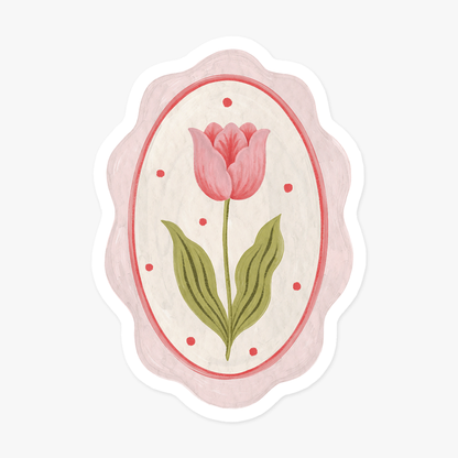 Vintage tulip sticker