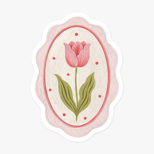 Vintage tulip sticker
