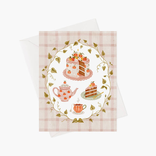 Pumpkin tea greeting card