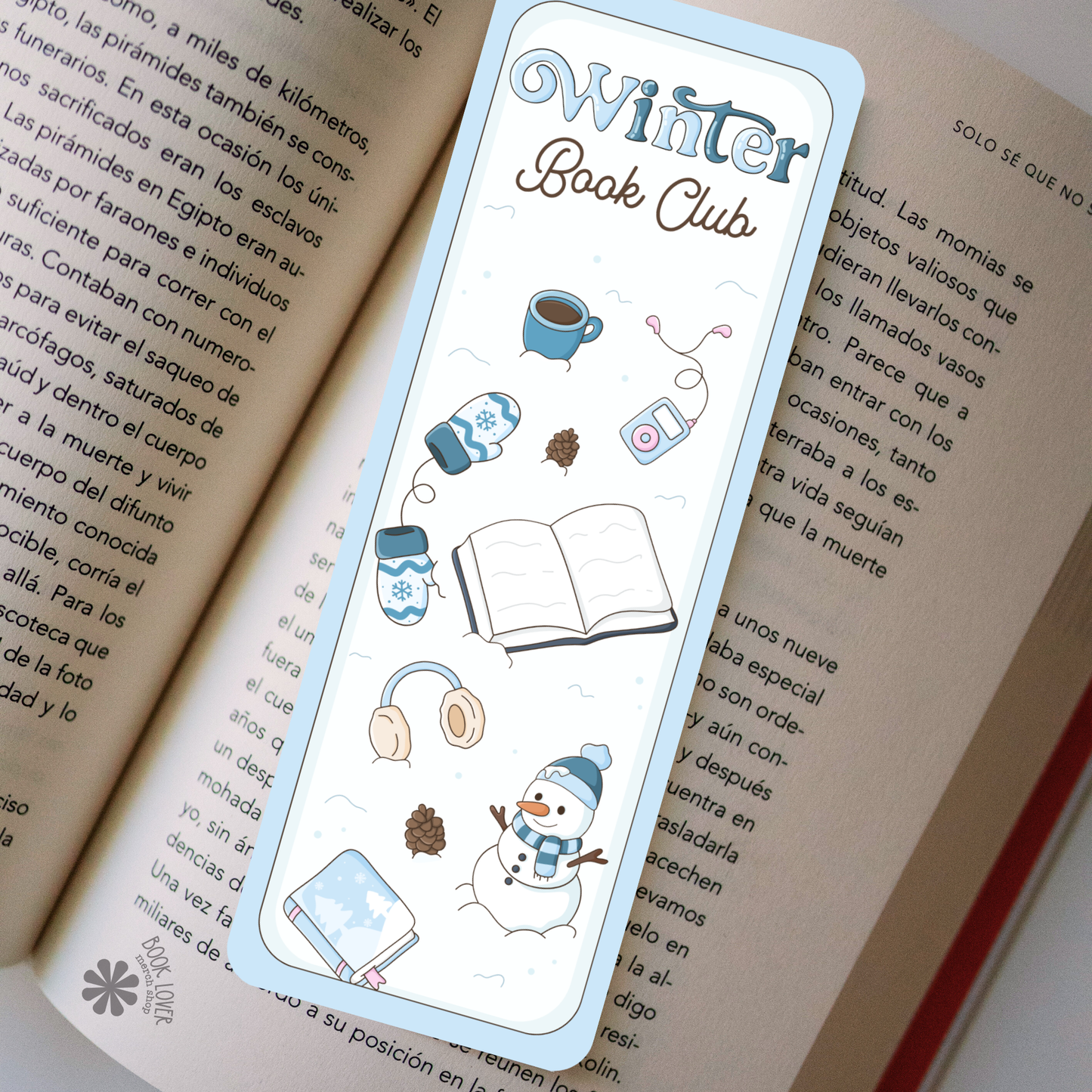 Winter book club bookmark