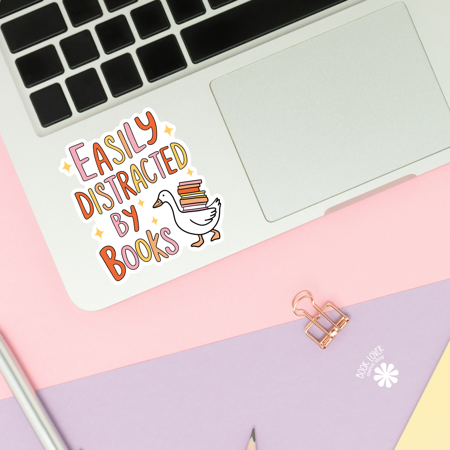 Easily distracted by books sticker