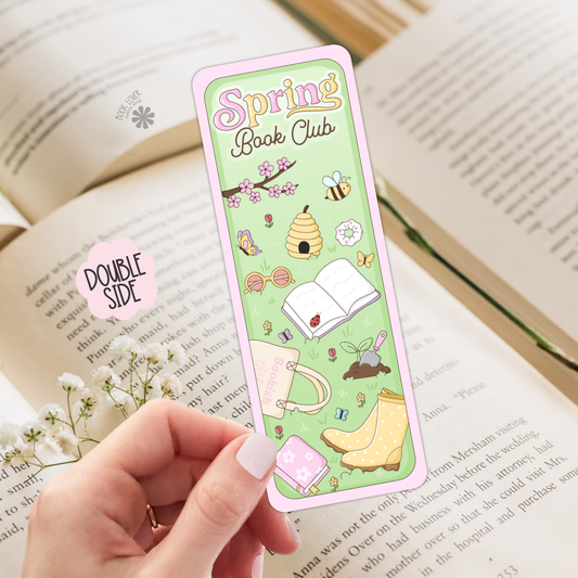 Spring book club bookmark