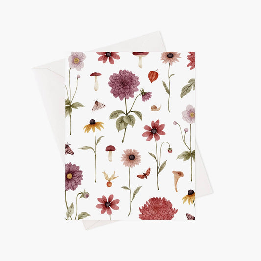 Autumn flowers greeting card