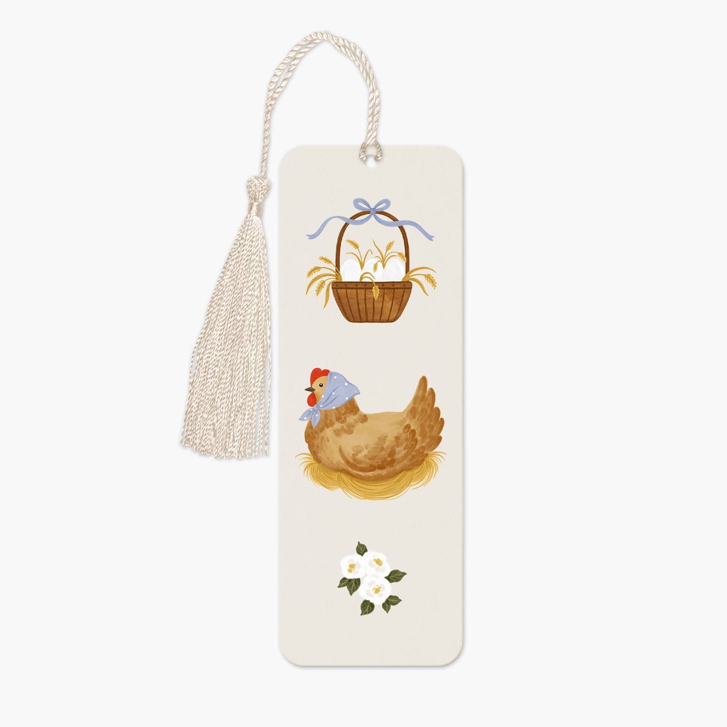 Floral chicken bookmark