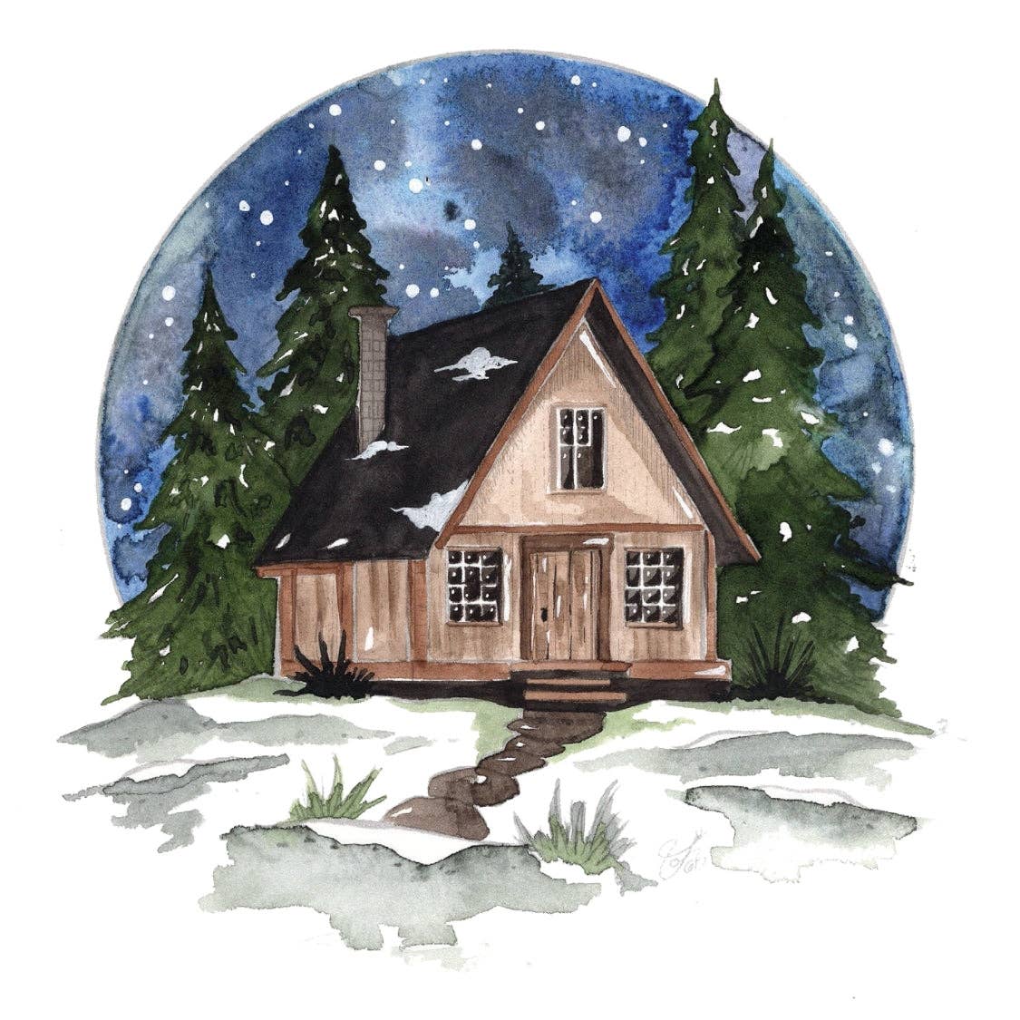 Winter glow watercolor workbook