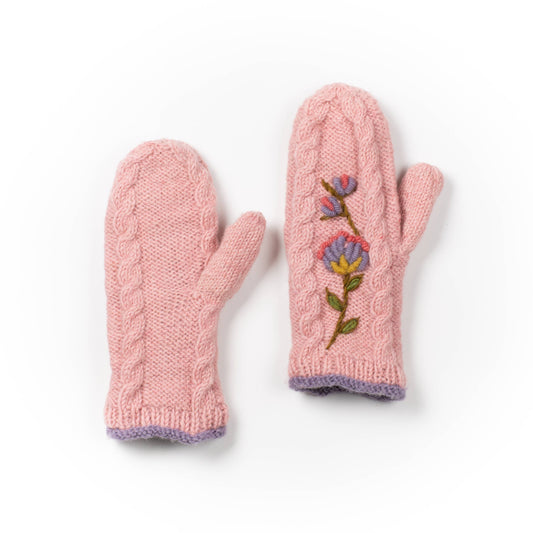Blooms embroidered reading mitts