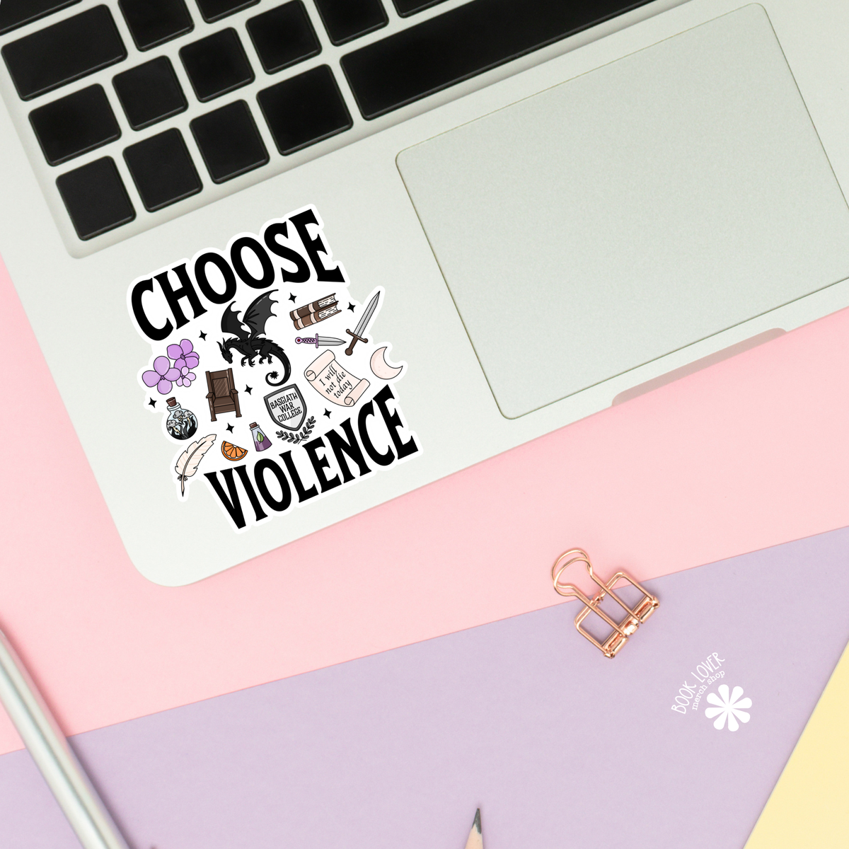 Choose violence bookish sticker