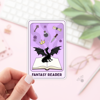 Fantasy reader tarot sticker