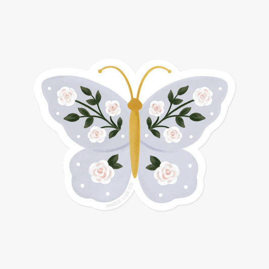 Floral butterfly sticker