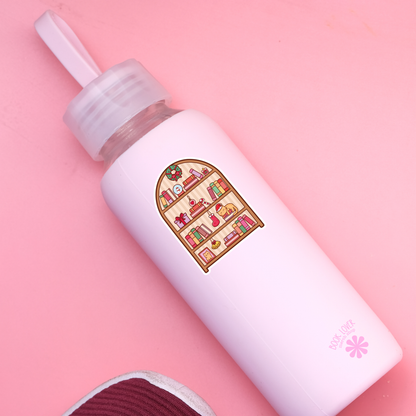 Holiday bookshelf sticker