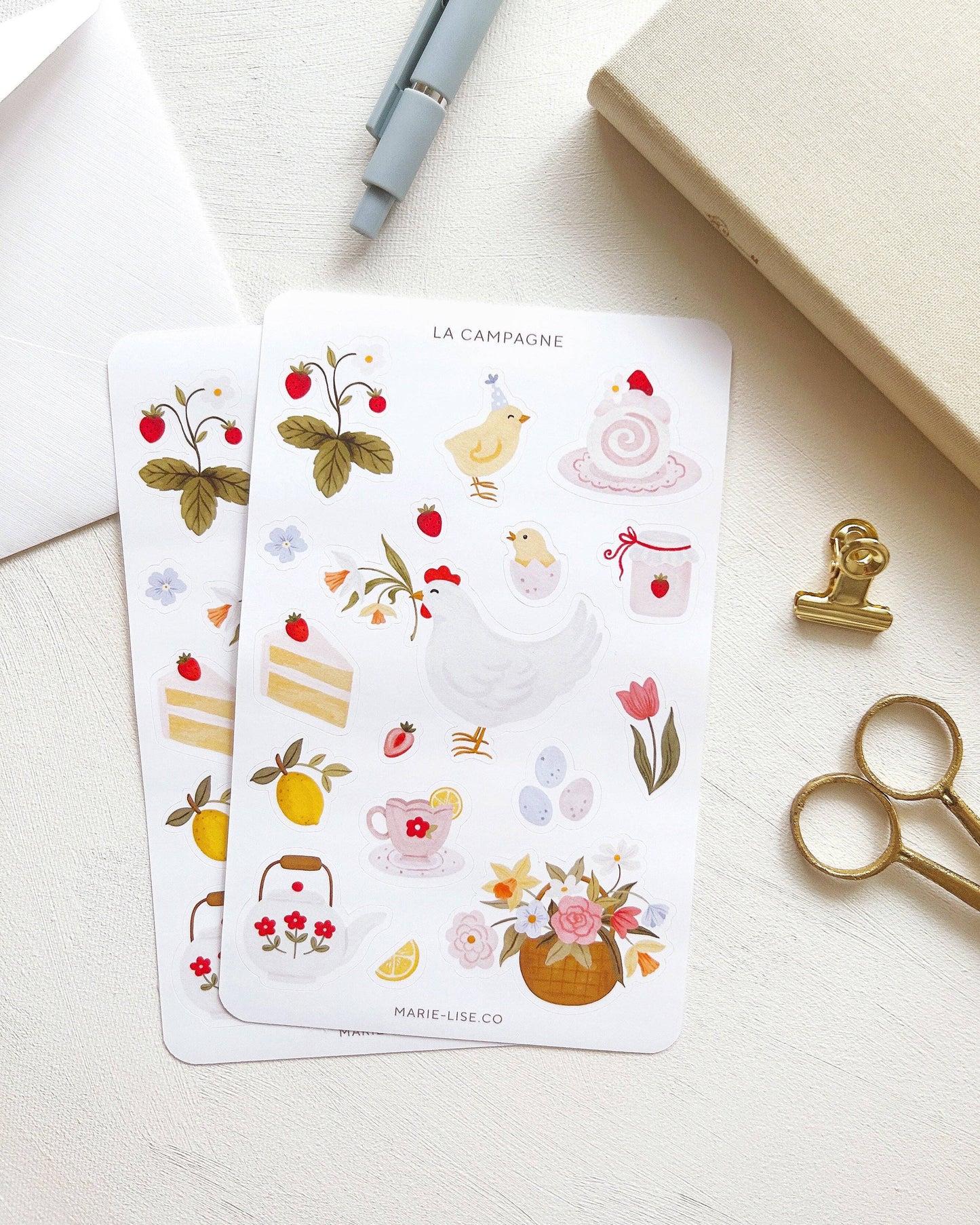 Whimsy countryside sticker sheet