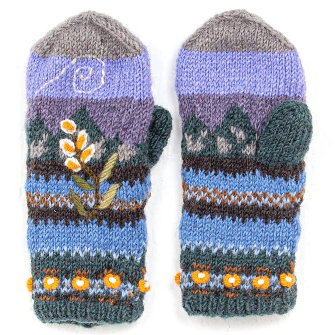Chloe wool embroidered reading mitts